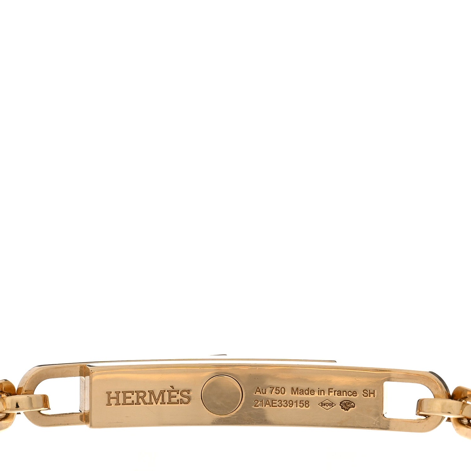 Hermes 18K Rose Gold Diamond Pave PM Kelly Chaine Bracelet SH 3 of 4