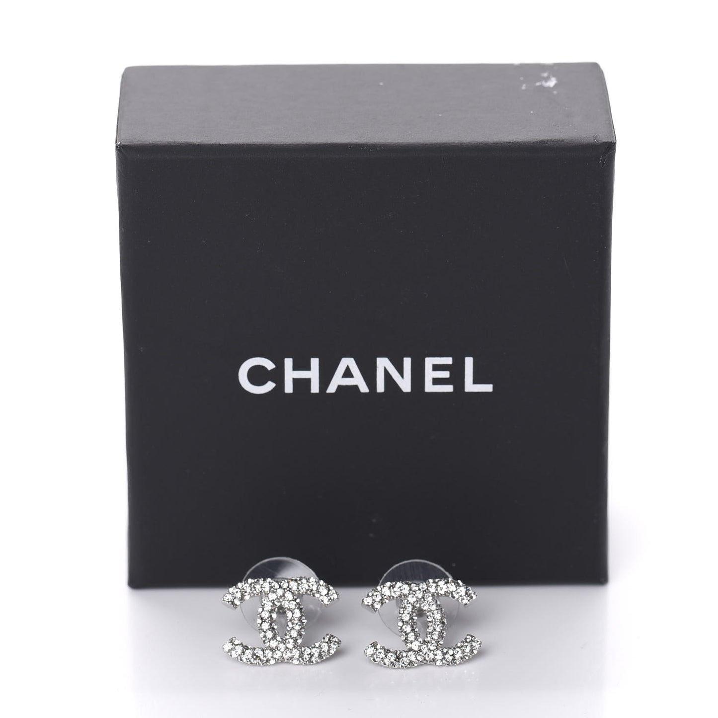 Crystal CC Earrings Silver