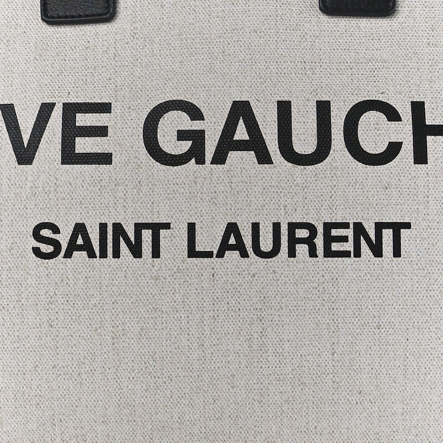 Saint Laurent Linen Calfskin Rive Gauche Tote Optic White 9 of 12