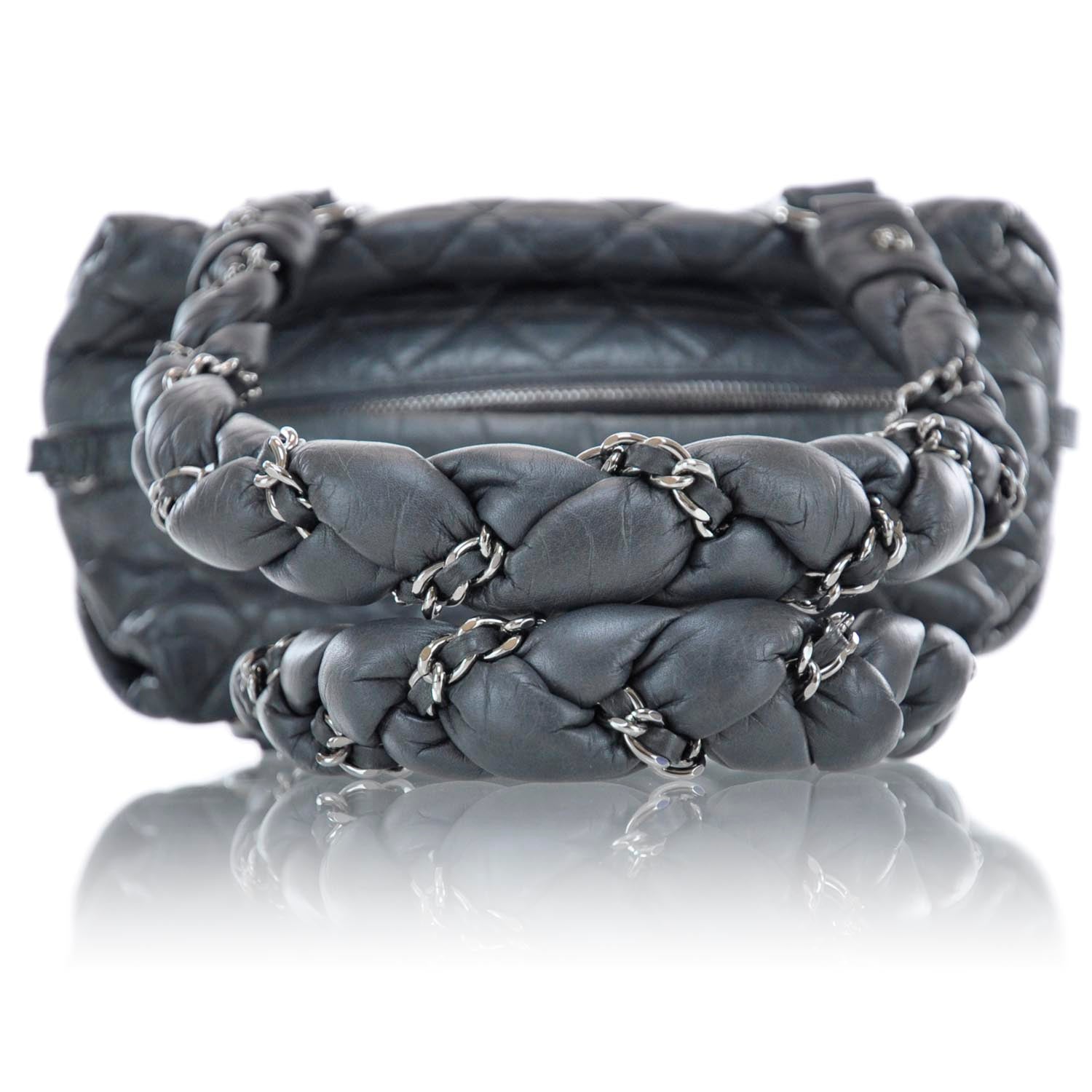 Chanel Ligne Lady Braid Small Tote Grey 4 of 11