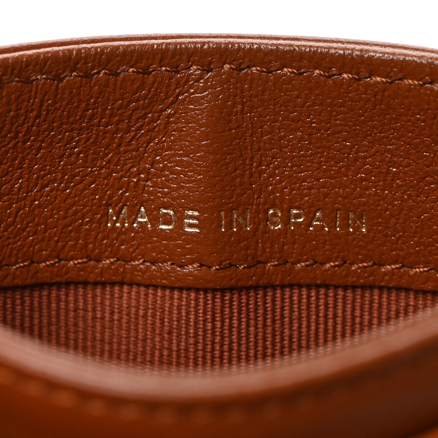 Lambskin Quilted Studded CC Card Holder Camel