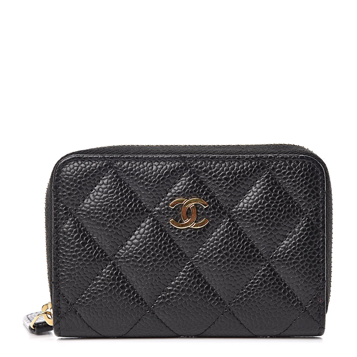 Chanel Caviar Quilted Zip Coin Purse Black 1 of 8