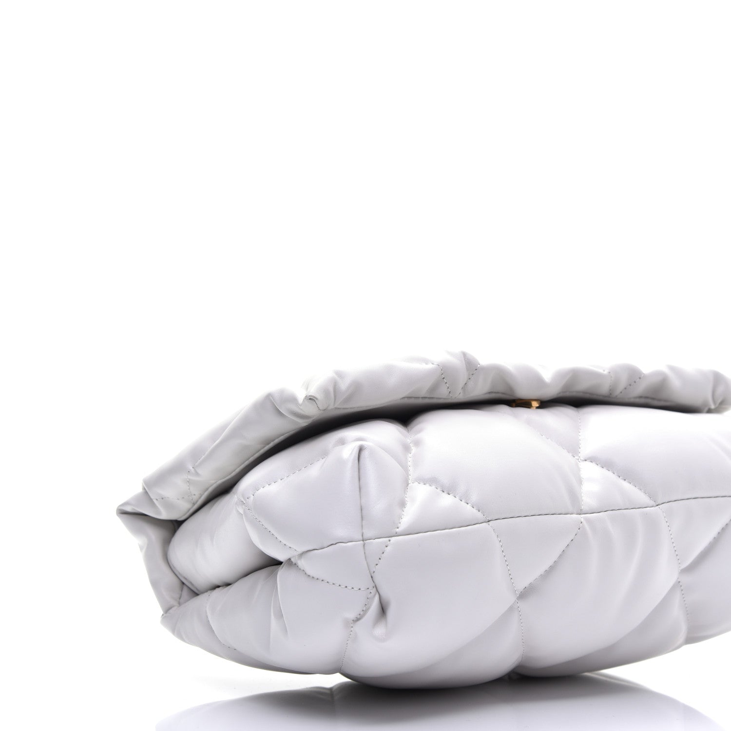 Balenciaga Nappa Calfskin Quilted Touch B Puffy Clutch White 8 of 9