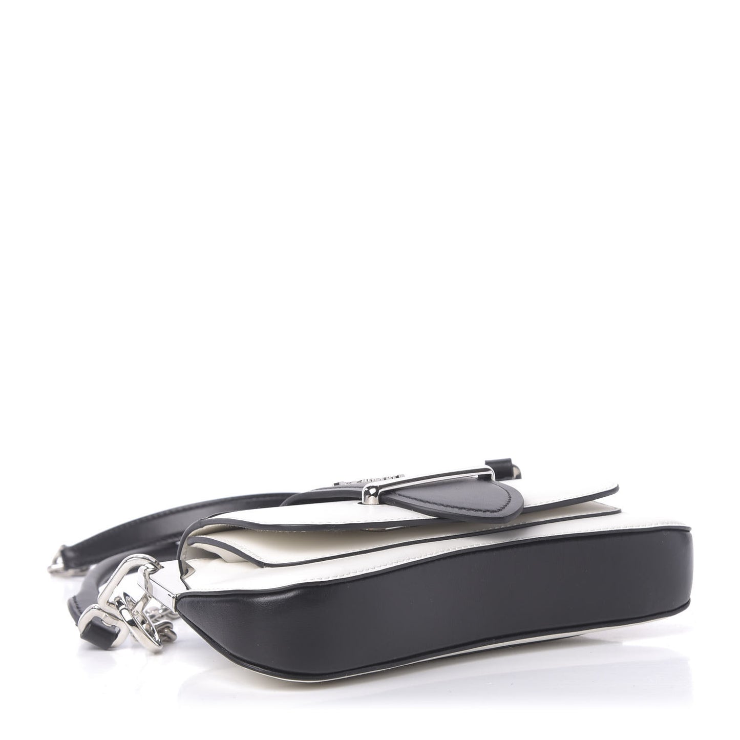 City Calfskin Sidonie Shoulder Bag White Black