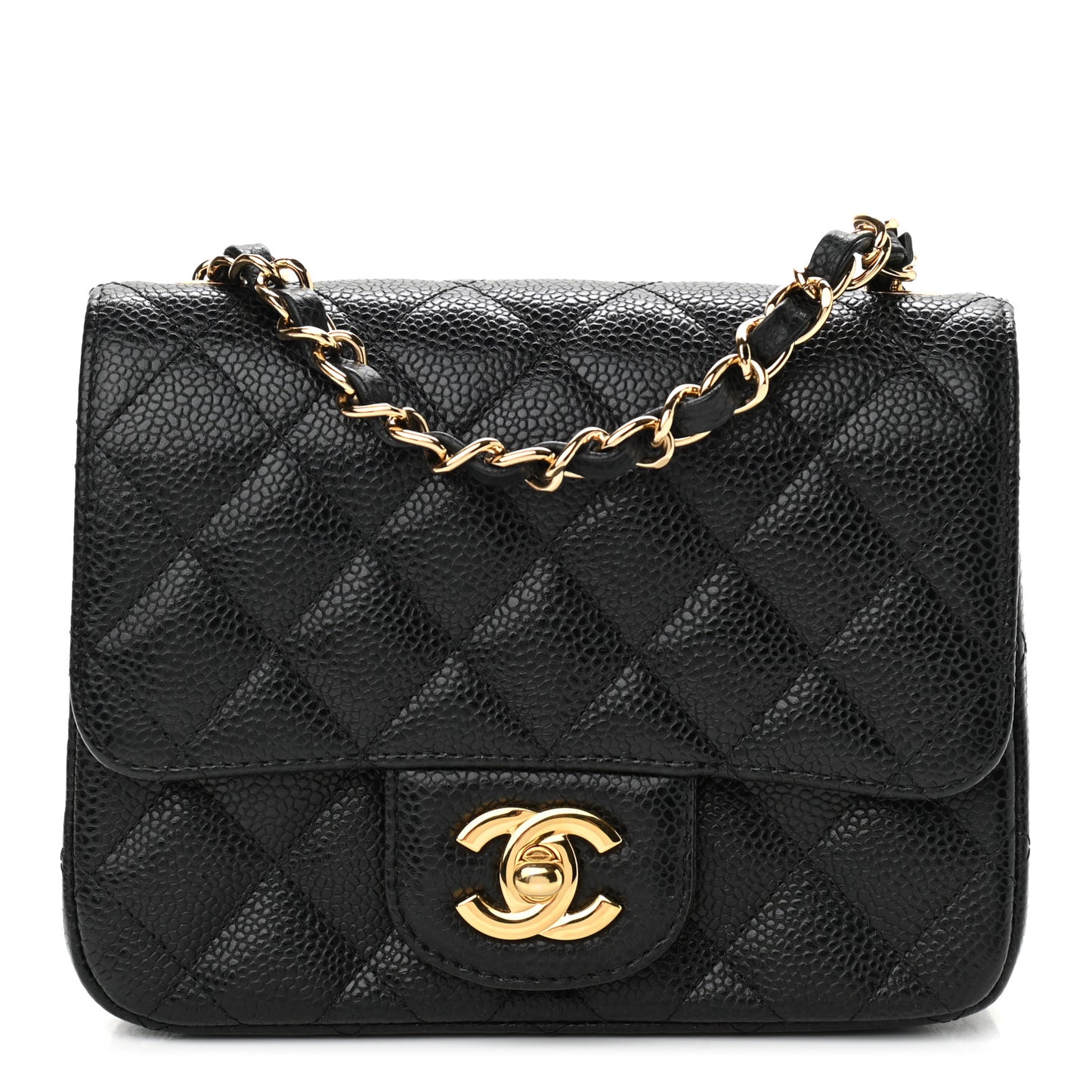 Caviar Quilted Mini Square Flap Black