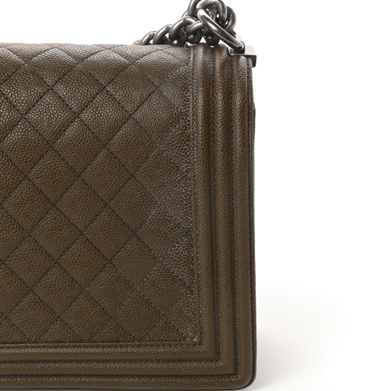 Chanel Caviar Quilted New Medium Boy Flap Khaki 13 of 16