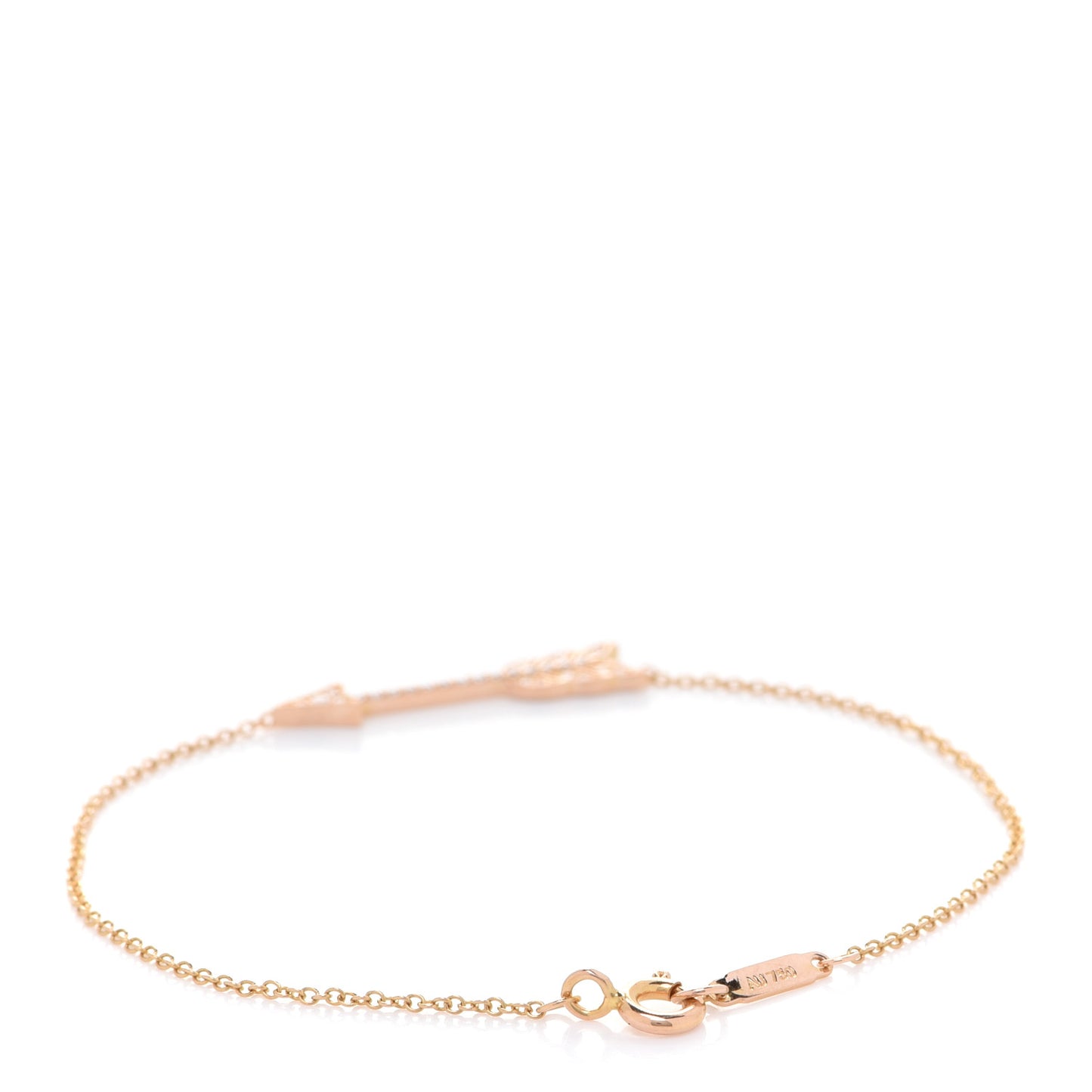 18K Rose Gold Diamond Arrow Bracelet