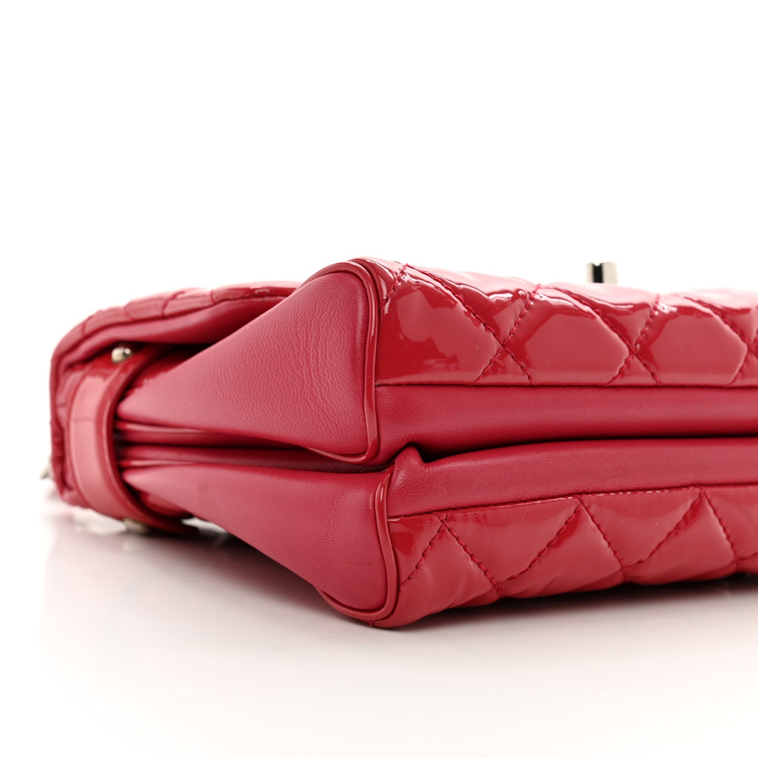 Chanel Patent Quilted Small Rock In Rome Single Flap Dark Pink 9 of 13