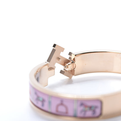 Hermes Enamel Printed Narrow Couvertures et Tenues de Jour Clic Clac H Bracelet PM Color Patch 5 of 6