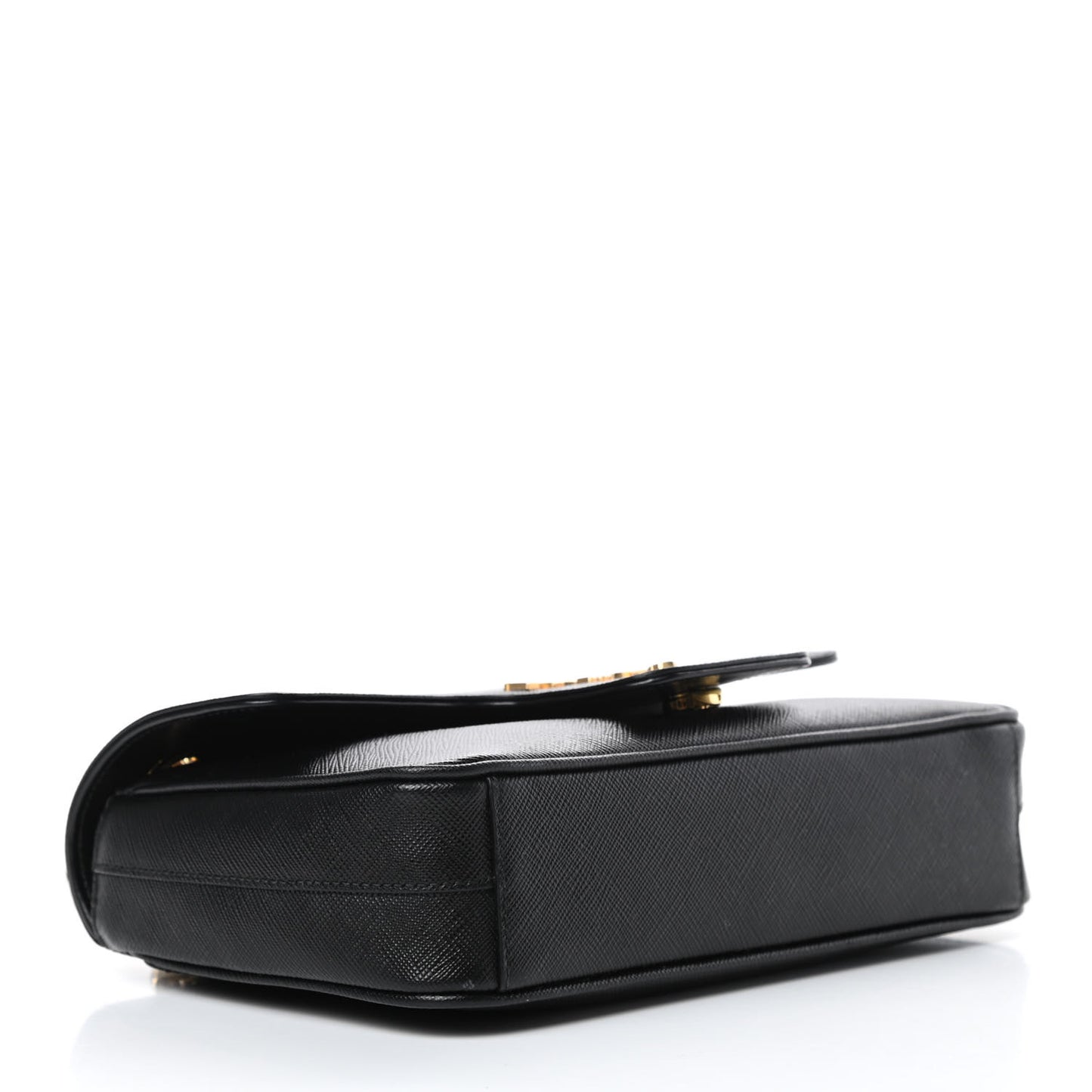 Saffiano Flap Shoulder Bag Black