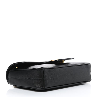 Prada Saffiano Flap Shoulder Bag Black 4 of 14