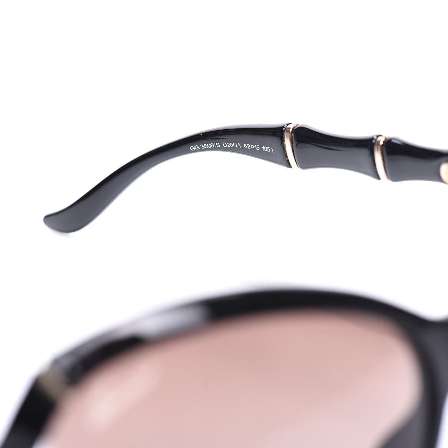 Gucci Oversized Oval Bamboo Sunglasses 3509/S Black 6 of 8