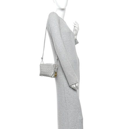 Bottega Veneta Polished Nappa Intrecciato Metallic Knot Mini Loop Camera Bag Sterling 2 of 9