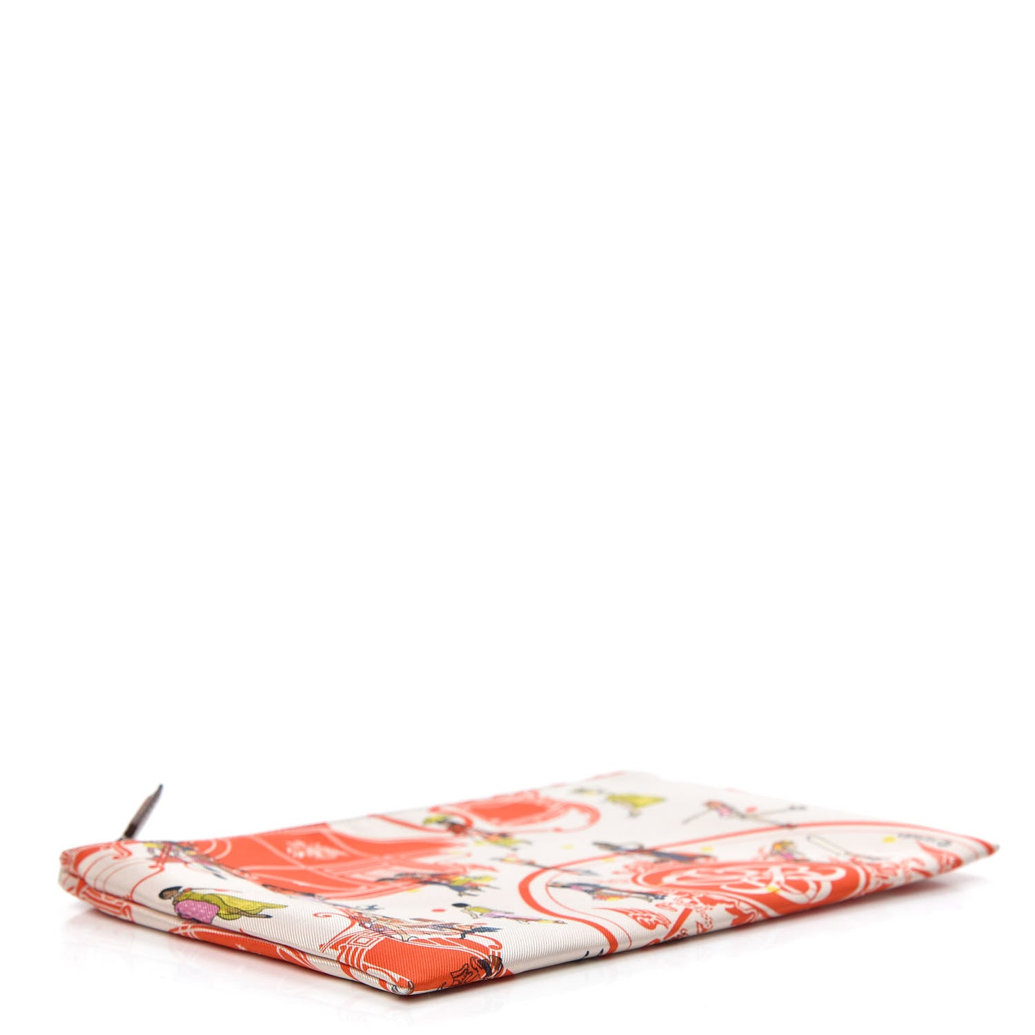 Hermes Technical Silk Ex-Libris Les Parisiennes Silky Pocket Cosmetic Case Geranium Nata Gold 4 of 7