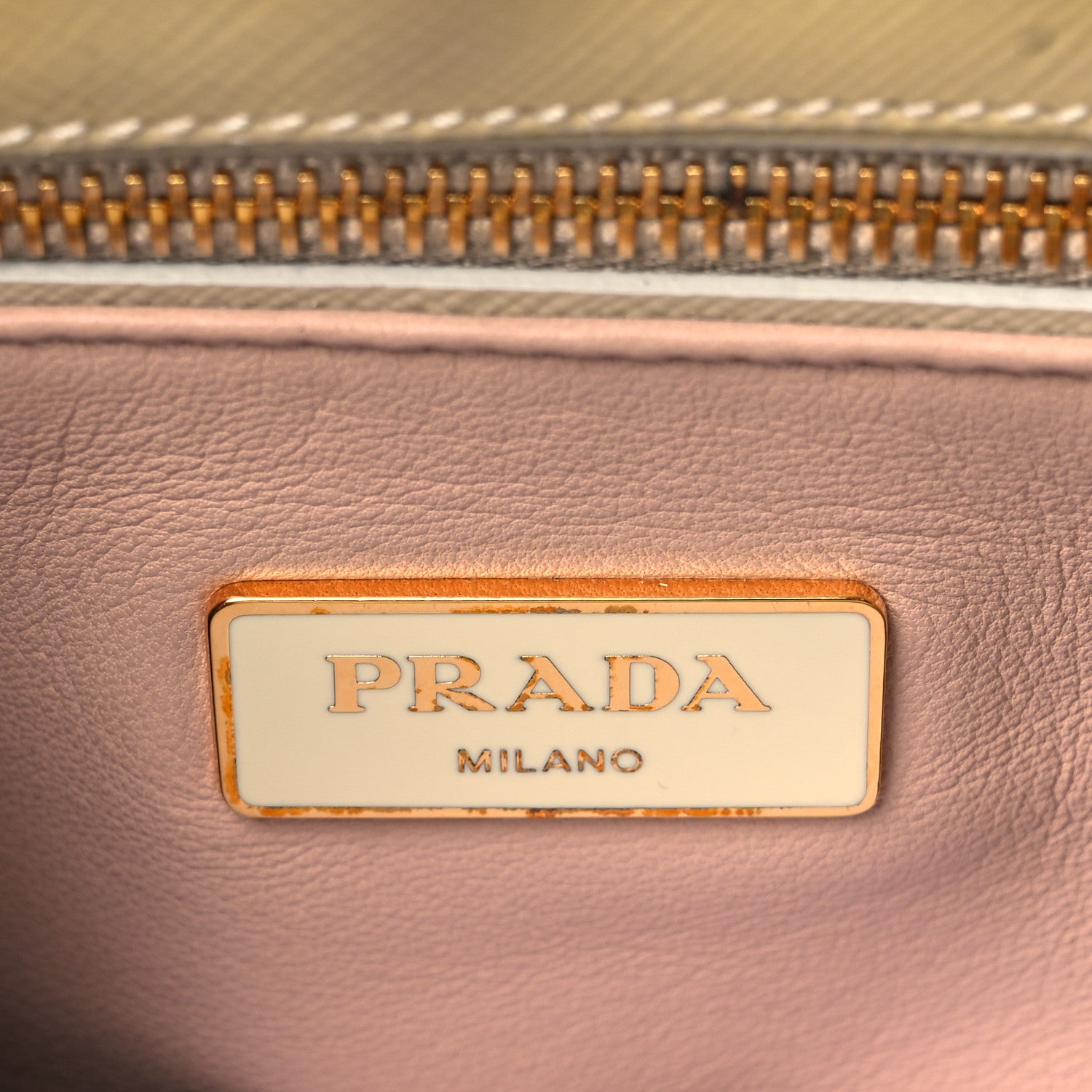 Prada Saffiano Vernice Studded Crystal Galleria Double Zip Tote Talco 5 of 9