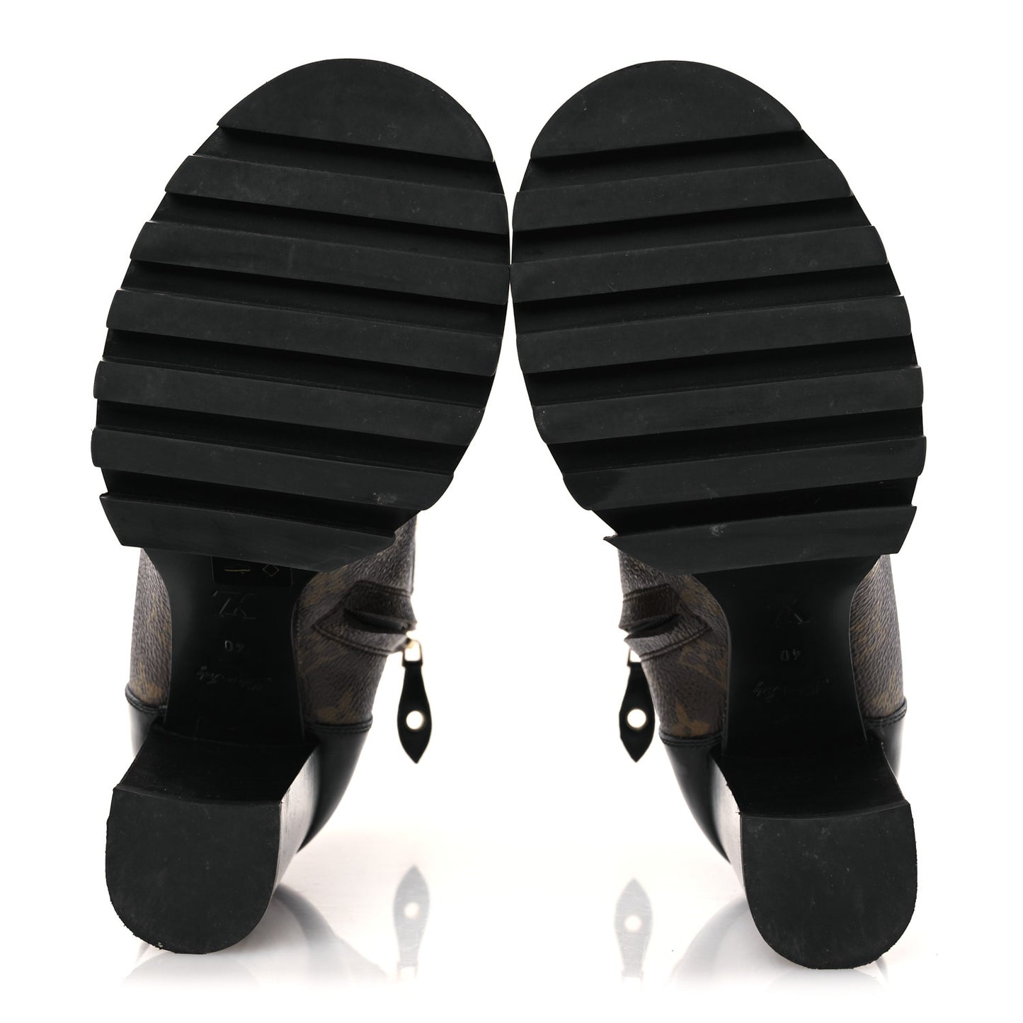 Patent Calfskin Monogram Star Trail Ankle Boots 40 Black