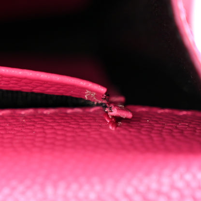Saint Laurent Grain De Poudre Matelasse Chevron Small Monogram Envelope Wallet Bubblegum 9 of 14