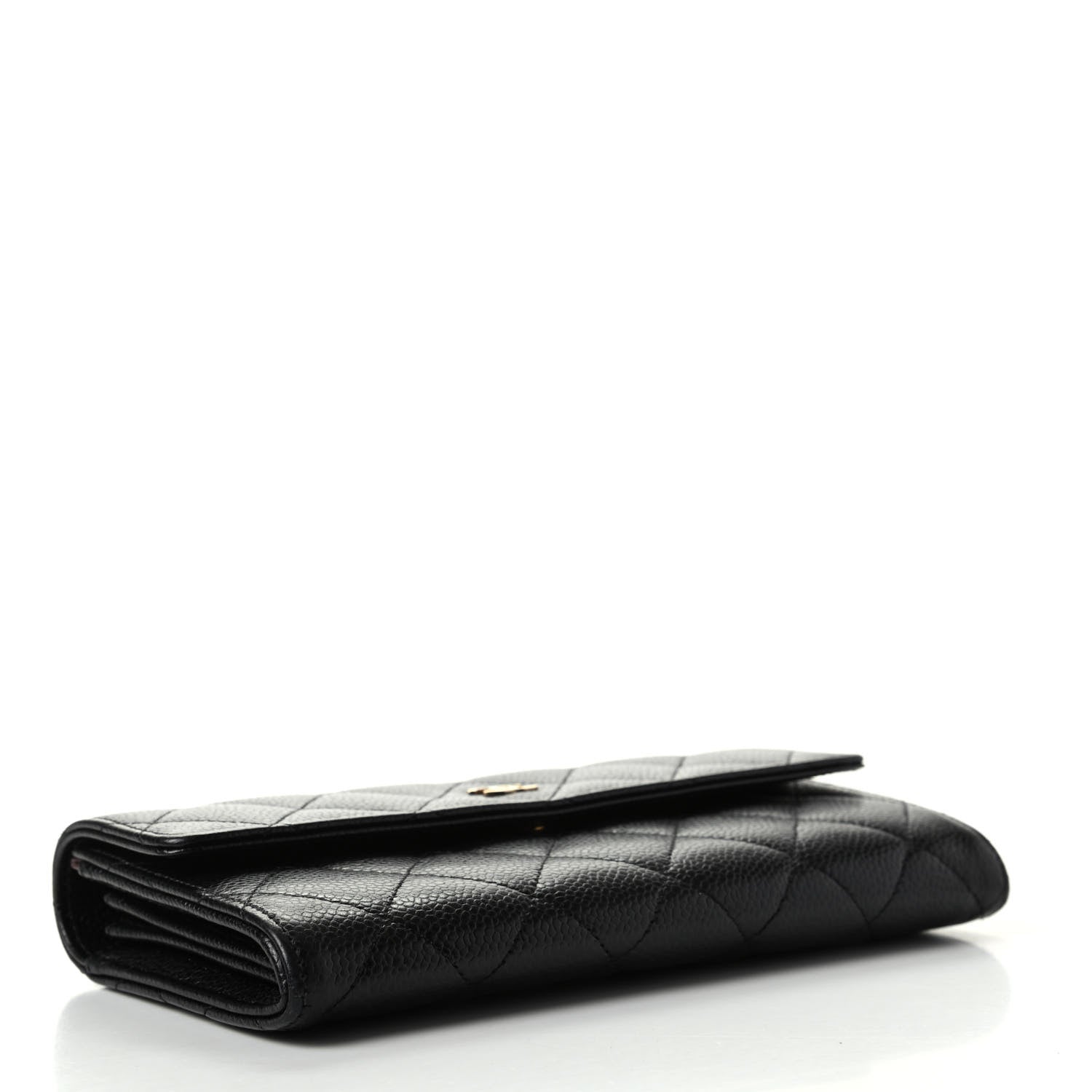 Chanel Caviar Quilted Large Gusset Flap Wallet Black 4 of 7