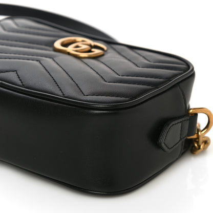 Gucci Calfskin Matelasse Mini GG Marmont Chain Shoulder Bag Black 11 of 11