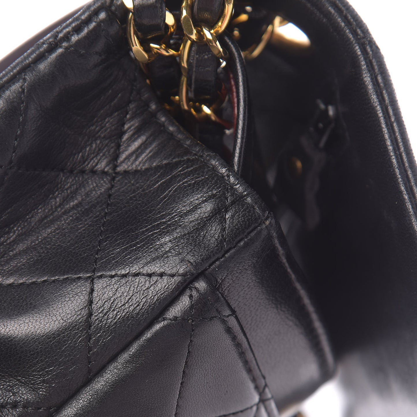 Lambskin Quilted Small Double Flap Black