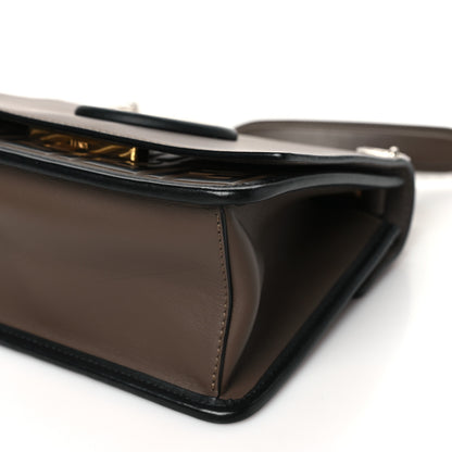 Fendi Vitello Century F is Fendi Bi-Color FF 1974 Embossed Small Kan I Shoulder Bag Maya Black 10 of 10