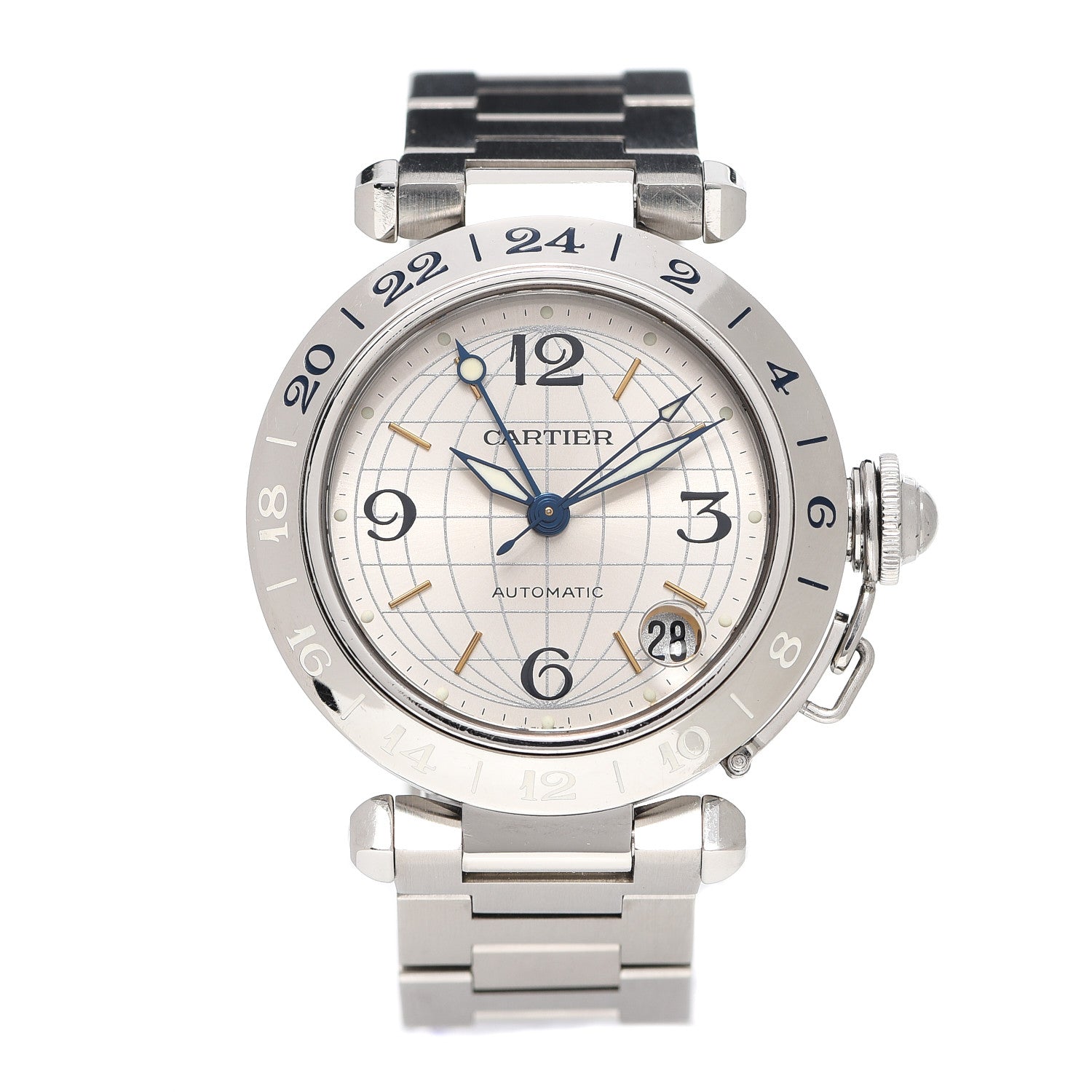 Cartier Stainless Steel 35mm Pasha GMT Automatic Watch 1 of 5