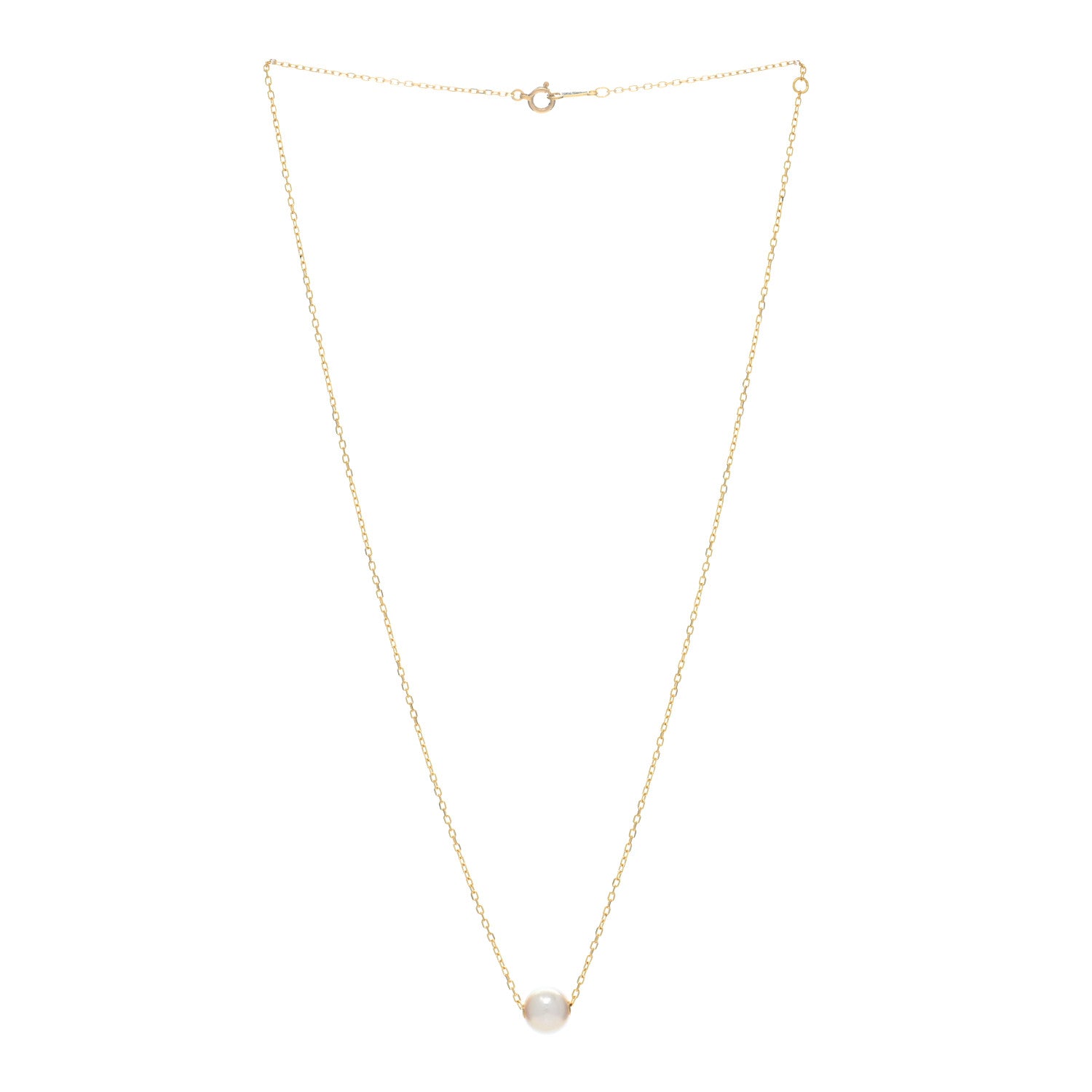 Mikimoto 18K Yellow Gold Akoya Pearl 8mm Pendant Necklace 4 of 5