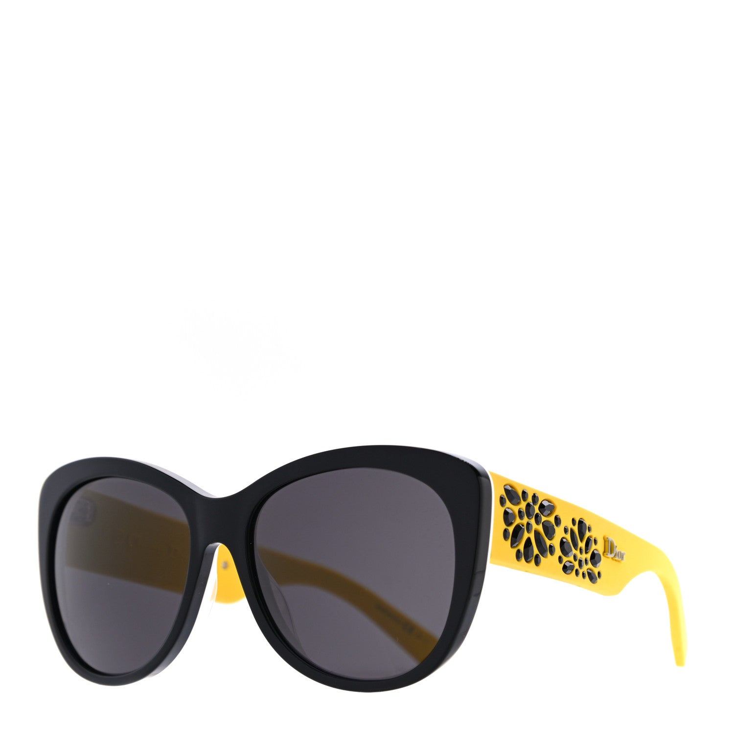 Christian Dior Crystal Inedite Sunglasses Black Yellow 1 of 9