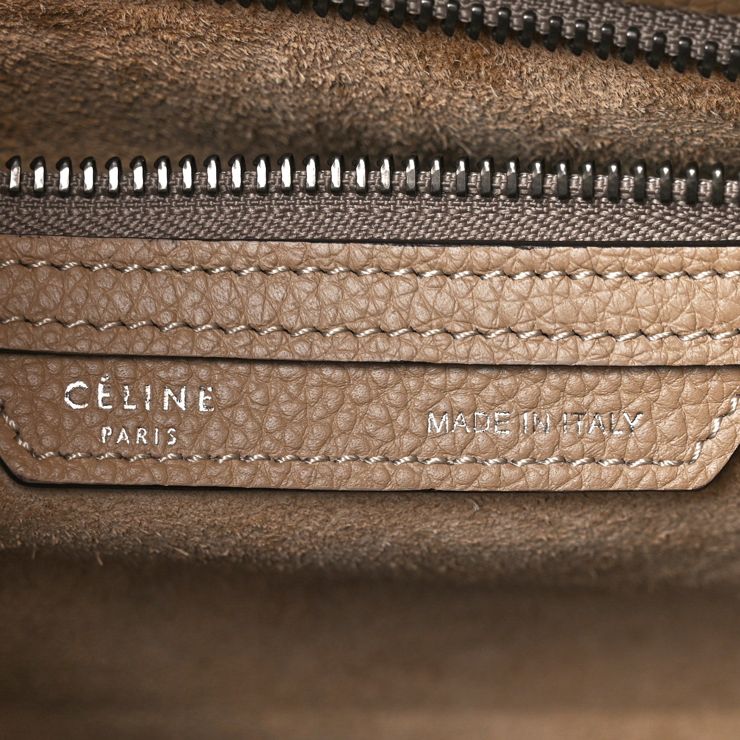 Celine Drummed Calfskin Micro Luggage Dune 6 of 15