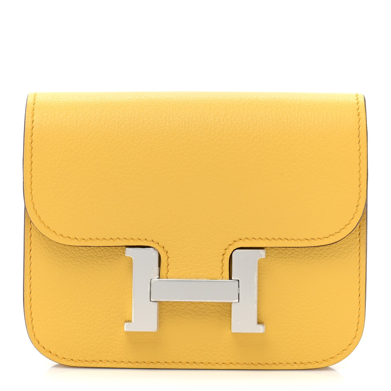 Hermes Evercolor Bi-Color Constance Slim Wallet Sun Blue Jean 3 of 12