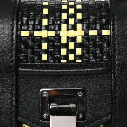 Proenza Schouler Lambskin Woven Plaid Micro PS1 Satchel Black Butter Toast 8 of 12