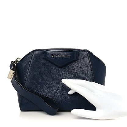 Givenchy Sugar Goatskin Small Antigona Beauty Wristlet Navy 2 of 7