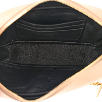 Saint Laurent Grain De Poudre Matelasse Monogram Mini Lou Camera Bag Dark Latte 5 of 11