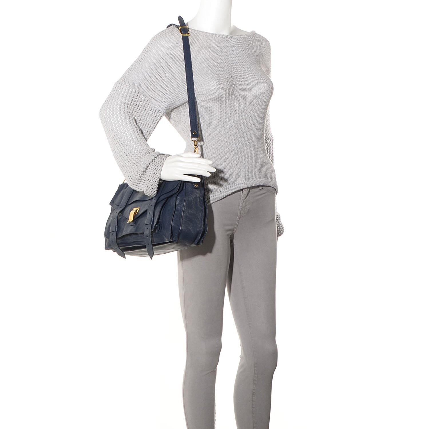 Proenza Schouler Lambskin PS1 Medium Satchel Midnight 2 of 15