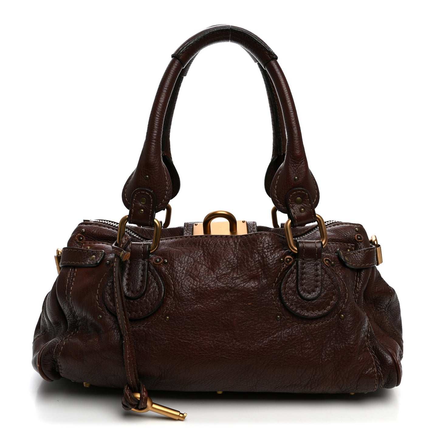 Calfskin Medium Paddington Satchel Burgundy