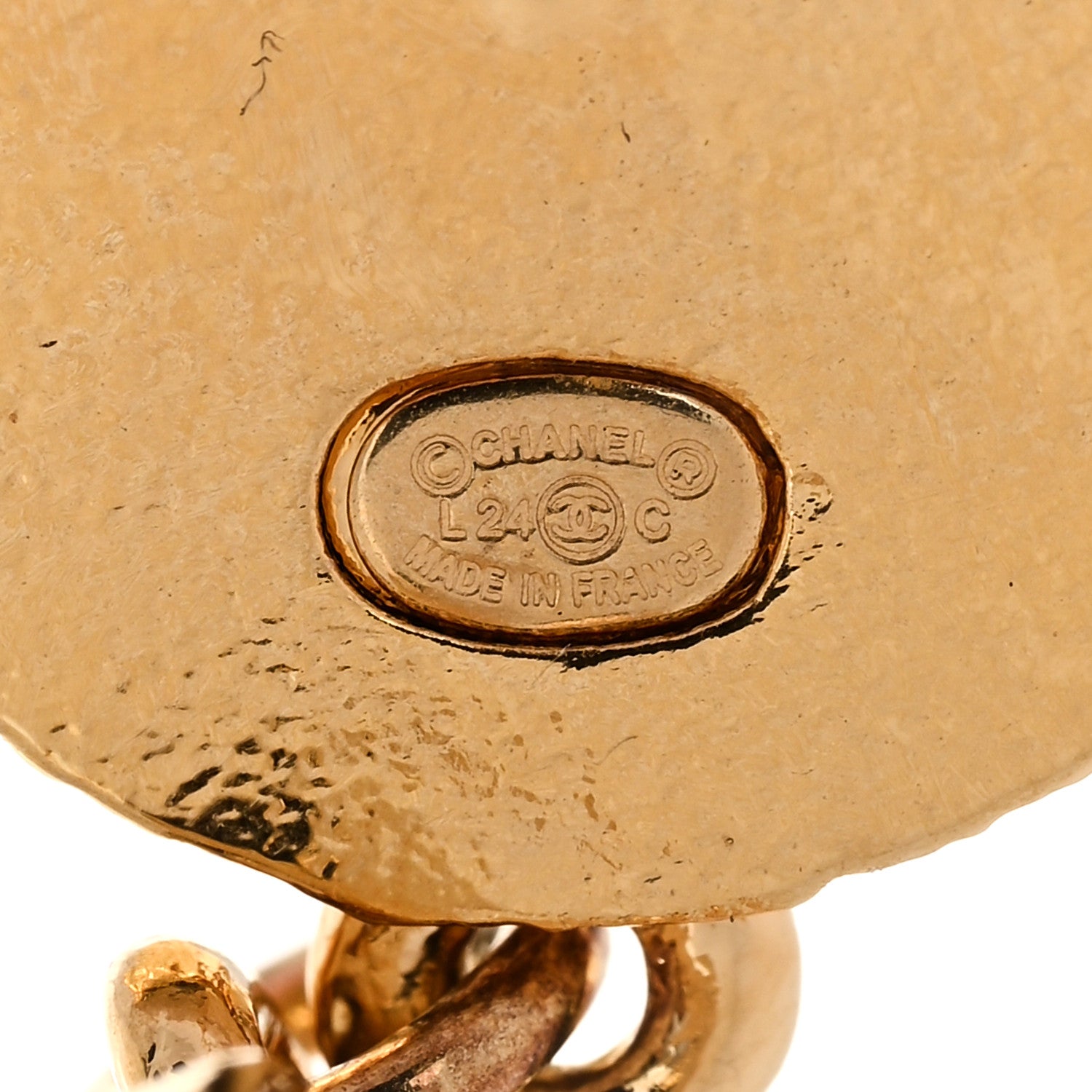 Chanel Enamel CC Drop Earrings Gold Pink 4 of 5