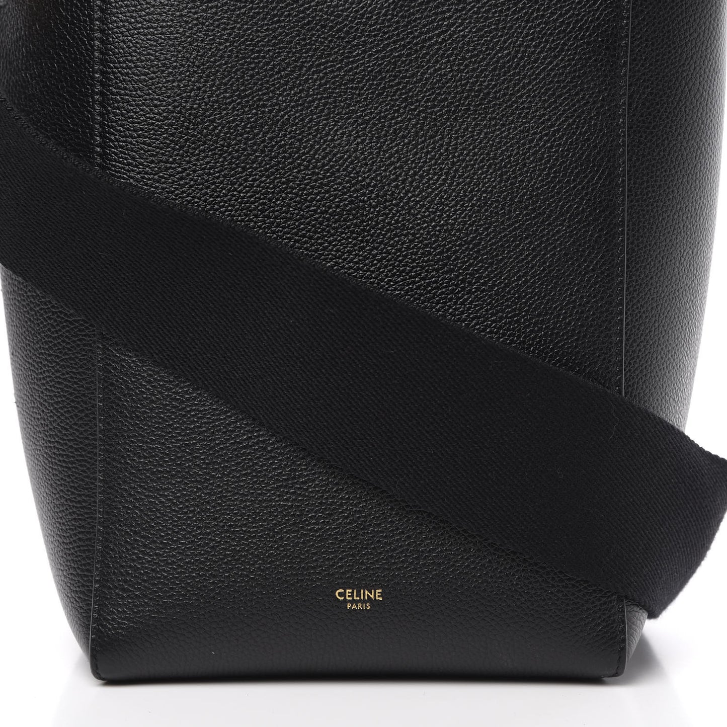 Soft Grained Calfskin Small Sangle Bucket Bag Black