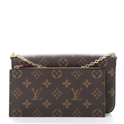 Louis Vuitton Monogram Pochette Felicie Chain Wallet Fuchsia 10 of 13