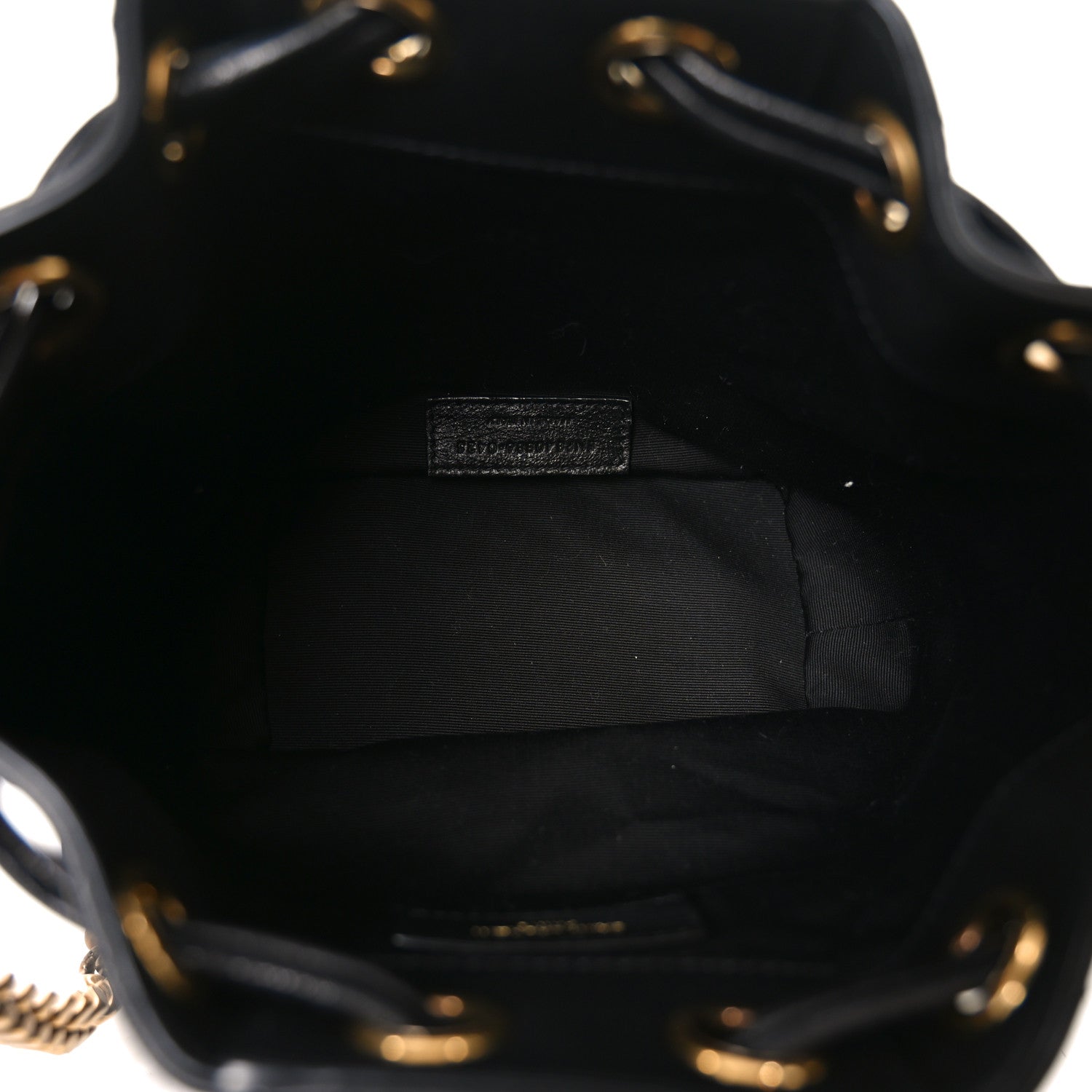Saint Laurent Lambskin Carre Quilted Small Cassandre Bucket Bag Black 5 of 10