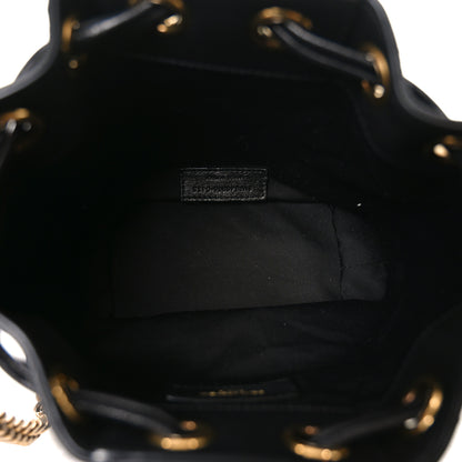 Saint Laurent Lambskin Carre Quilted Small Cassandre Bucket Bag Black 5 of 10
