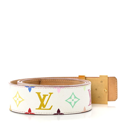 Louis Vuitton Monogram Multicolor Studded LV Initiales Belt 90 36 White 2 of 8