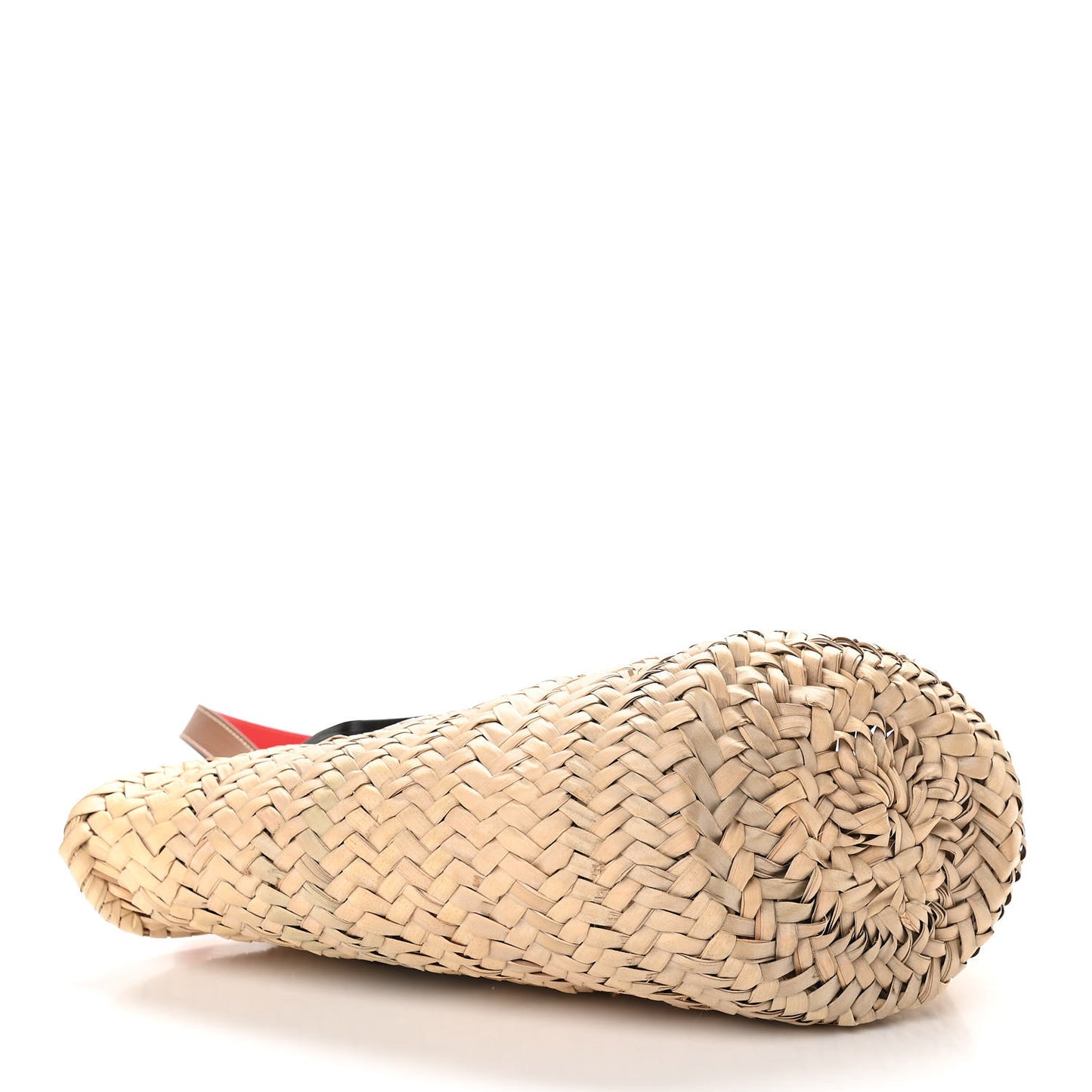 Woven Straw Small Loubishore Tote Beige