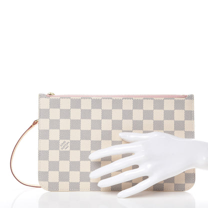 Louis Vuitton Damier Azur Neverfull MM GM Pochette Rose Ballerine 2 of 7