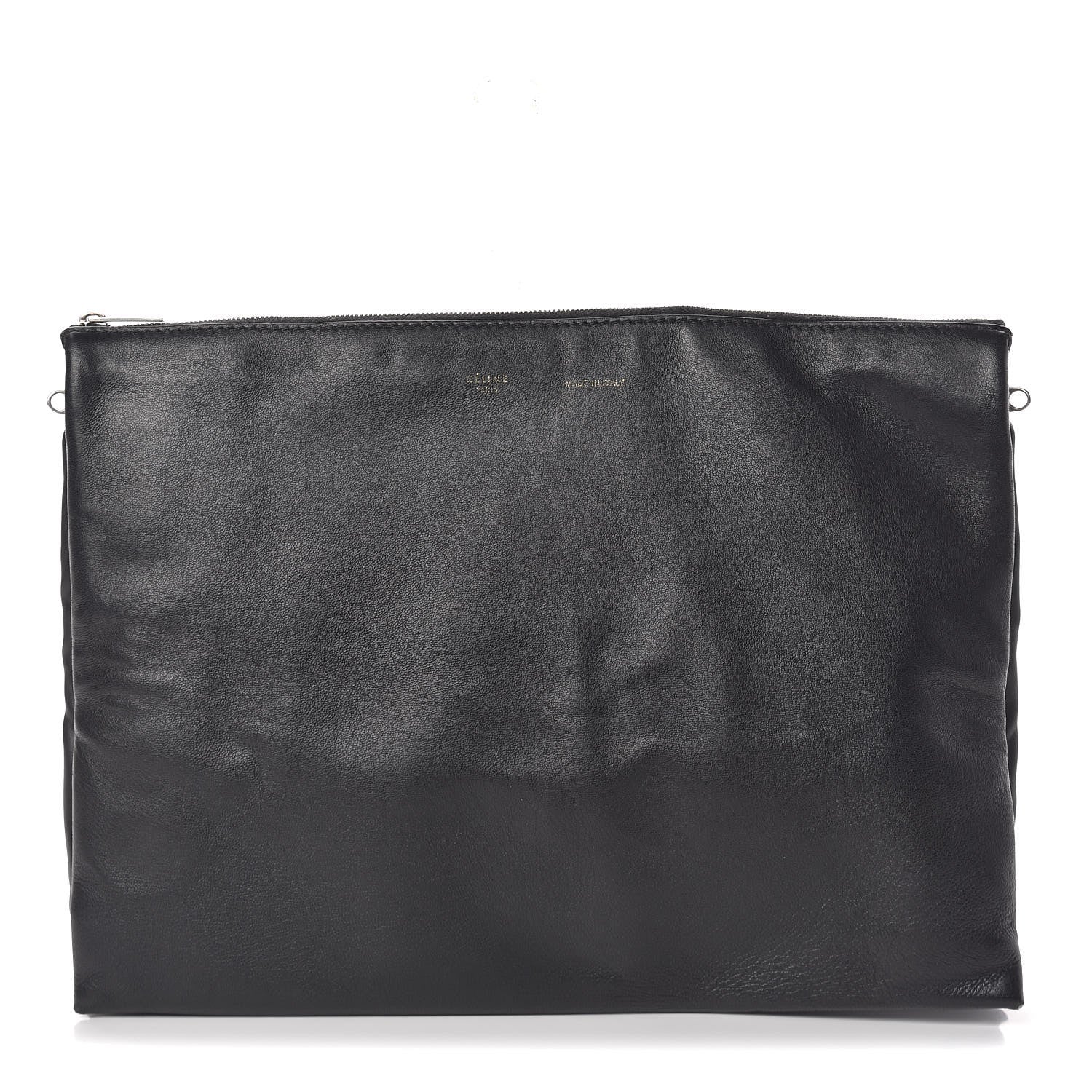 Celine Lambskin Soft Trio Zipped Bag Black 1 of 17