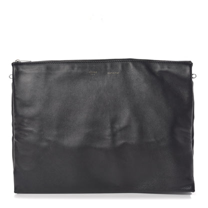 Celine Lambskin Soft Trio Zipped Bag Black 1 of 17
