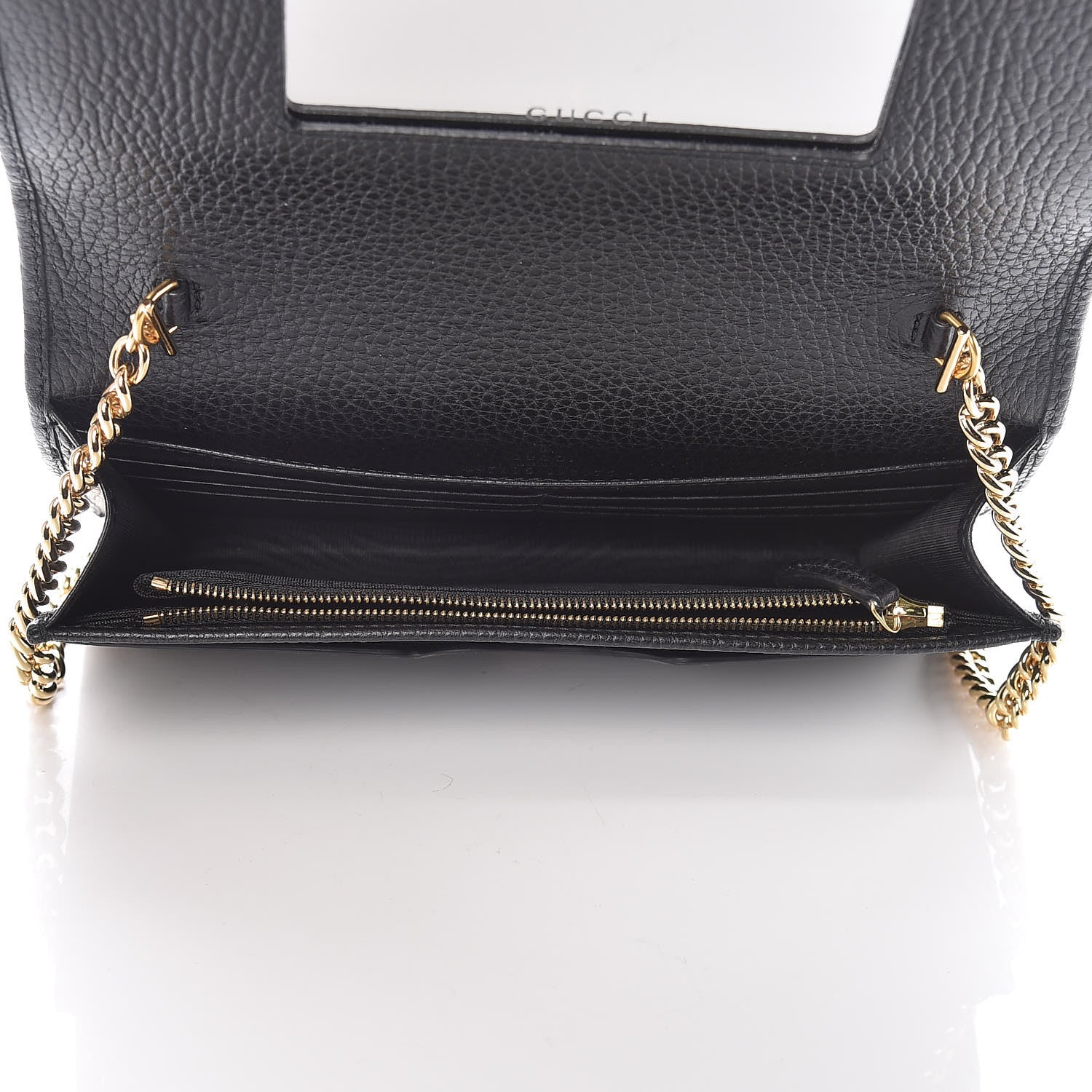 Gucci Calfskin Mini GG Marmont Chain Wallet Black 5 of 10
