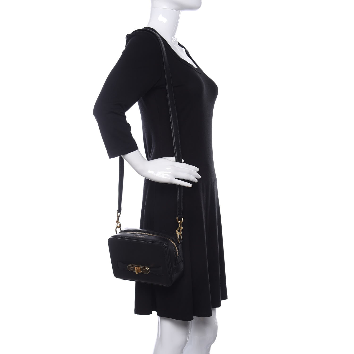 Alexander McQueen Calfskin The Myth Crossbody Bag Black 2 of 13