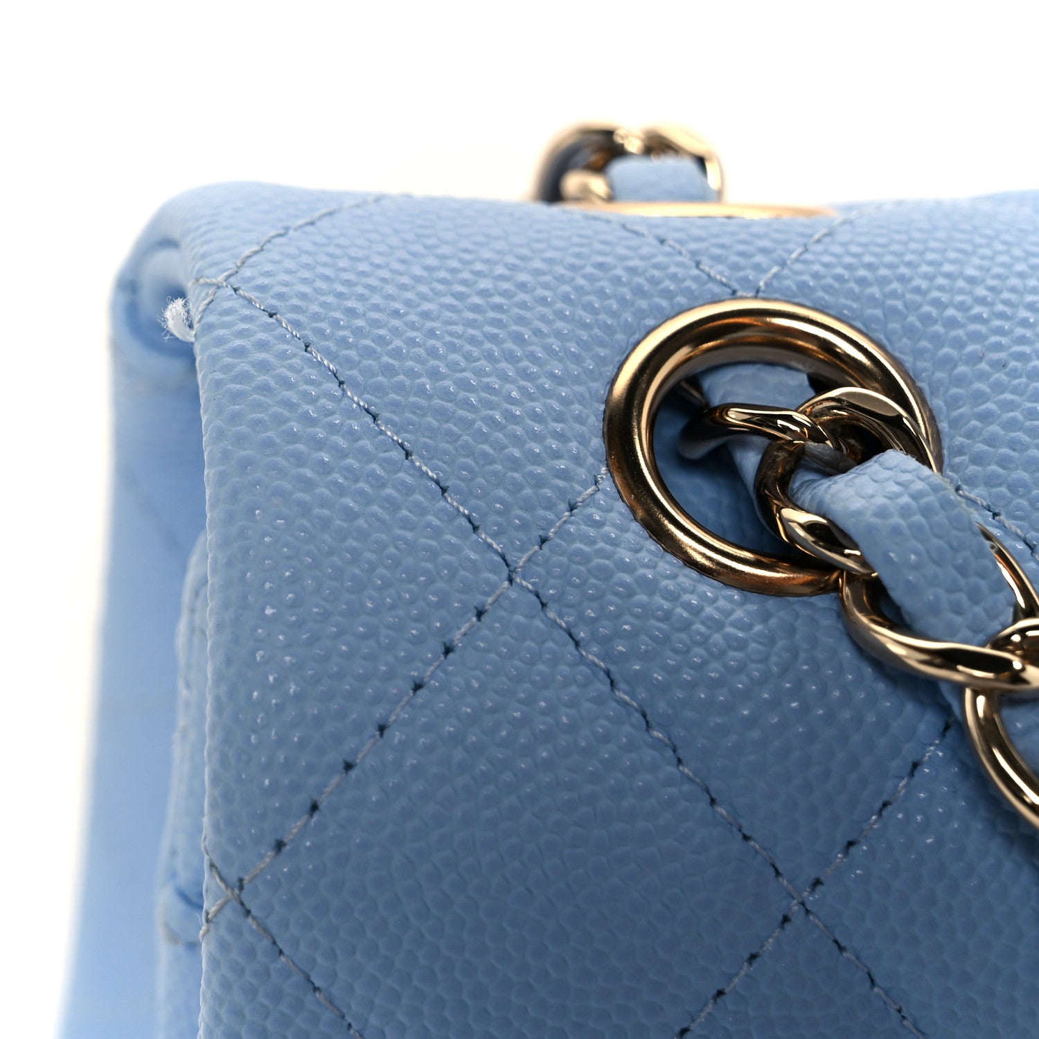 Chanel Caviar Quilted Small Double Flap Light Blue 1802813