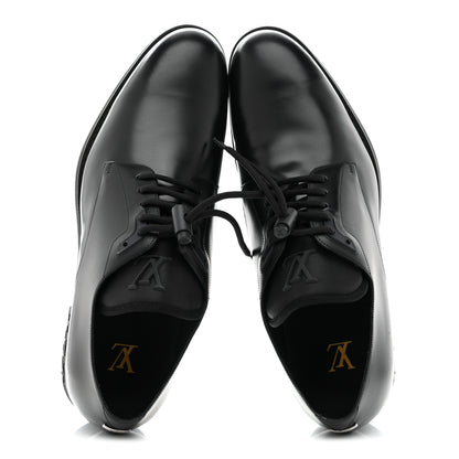 Louis Vuitton Calfskin Mens Formal Derby Shoes 9 Black 2 of 9
