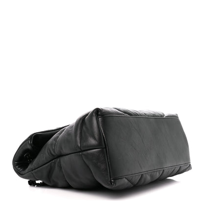 Saint Laurent Lambskin Quilted Monogram Monochrome Medium Loulou Puffer Chain Satchel Black 4 of 12